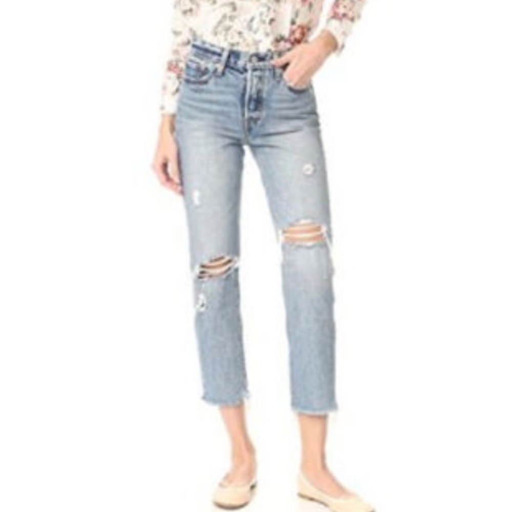 Levi’s Wedgie Straight Selvedge Jeans in Lost Inside Wash 26